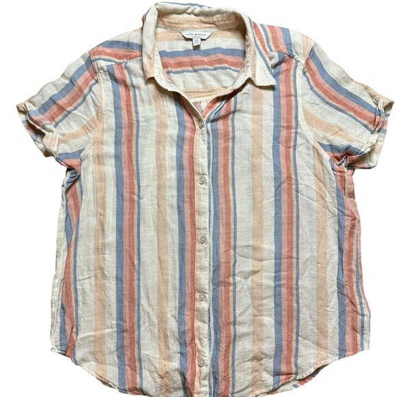 Lucky Brand Multicolor Striped Button-Up – Size Small - Picture 1 of 3